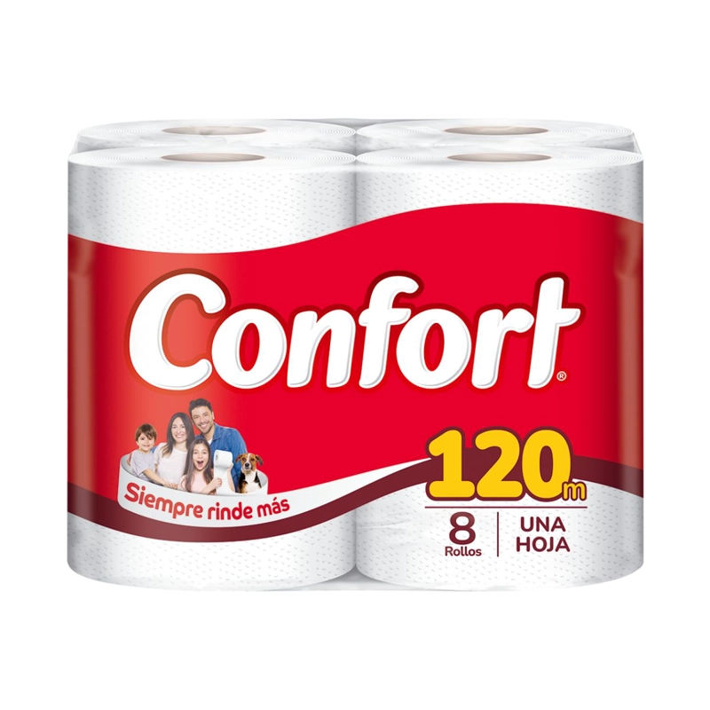 PAPEL HIGIE NICO CONFORT FAMILIAR 8 UN 120 MT - 2