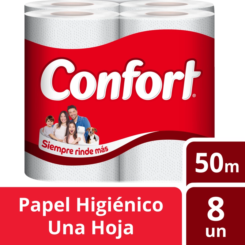 PAPEL HIGIE NICO CONFORT 8 UN 50 MT - 1