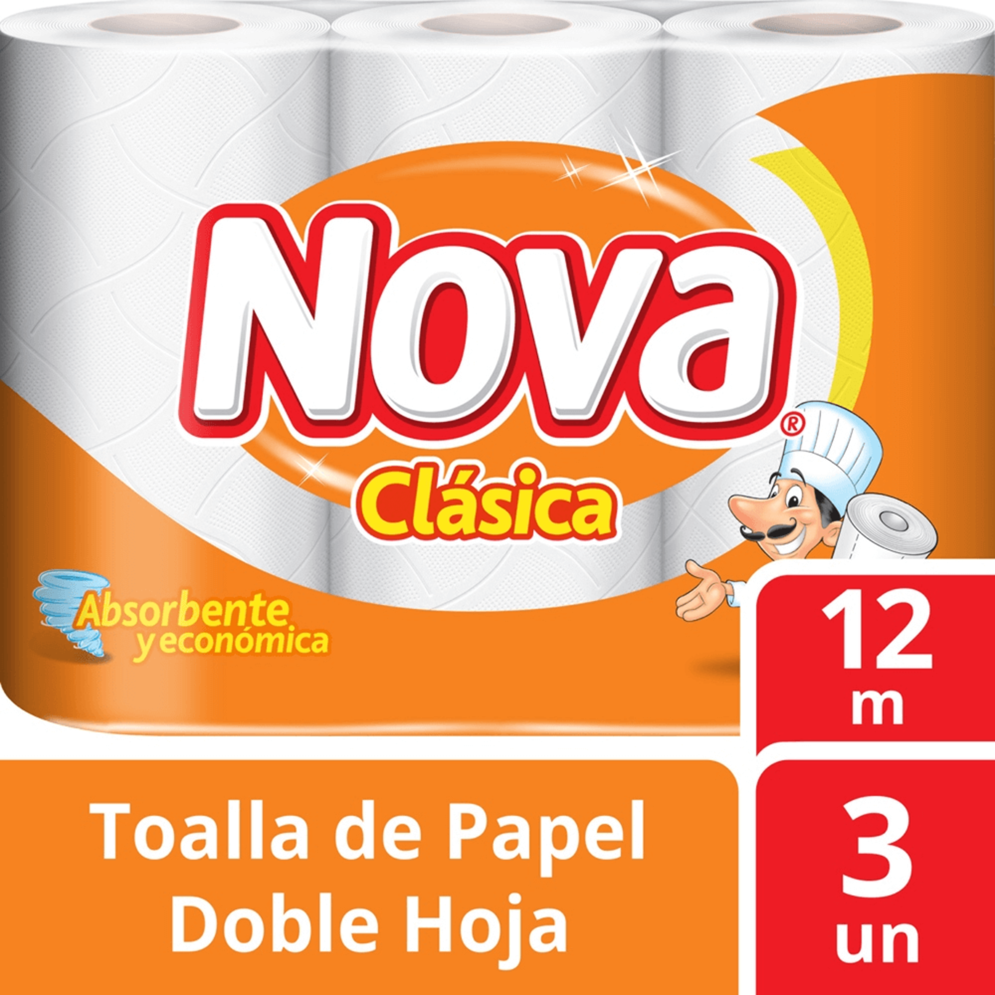 TOALLA DE PAPEL NOVA CLÁSICA 3 UN 12 MT - 1