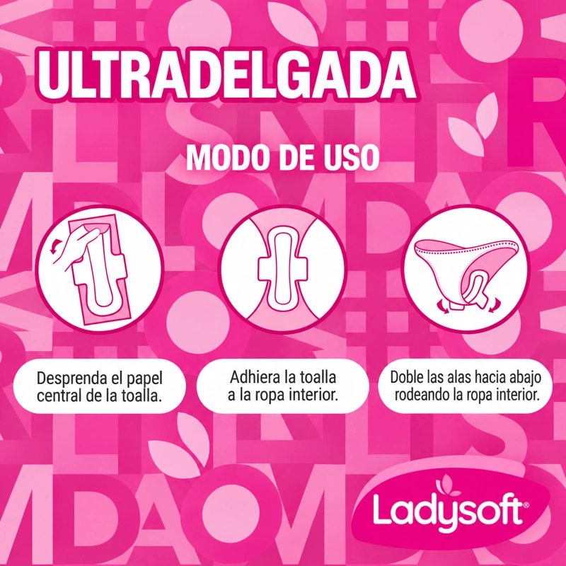 TOALLA FEMENINA LADYSOFT ULTRADELGADA TELA ULTRASECA 16 UN - 4