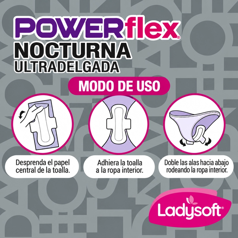 TOALLA FEMENINA LADYSOFT ULTRADELGADA POWERFLEX NOCTURNA 16U - 4