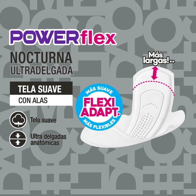 TOALLA FEMENINA LADYSOFT ULTRADELGADA POWERFLEX NOCTURNA 16U - 5