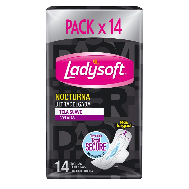 TOALLA FEM NOCTURNA LADYSOFT ULTRADELGADA TELA SUAVE 14UN - 2