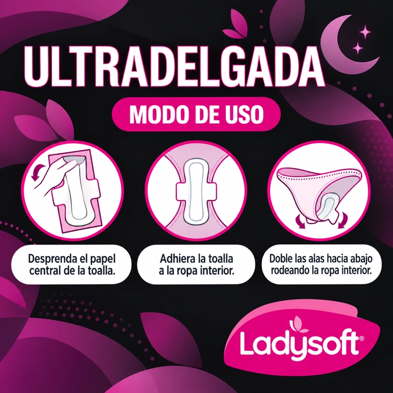 TOALLA FEM NOCTURNA LADYSOFT ULTRADELGADA TELA SUAVE 14UN - 4