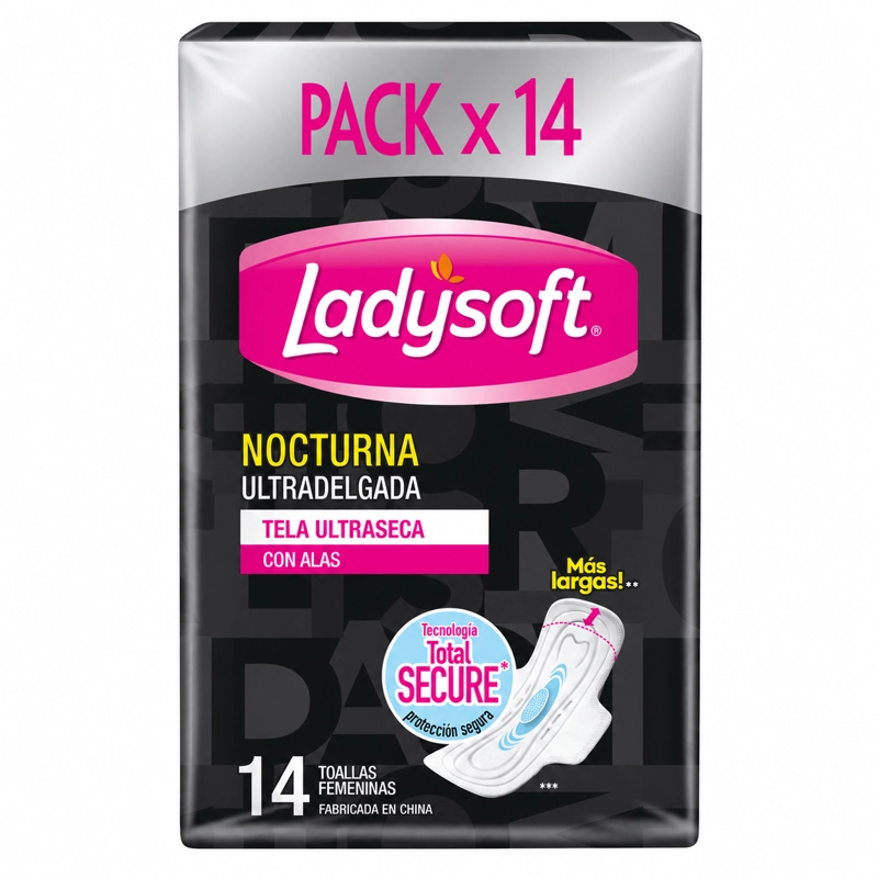 TOALLA FEM NOCTUR LADYSOFT ULTRADELGADA TELA ULTRASECA 14UN - 1