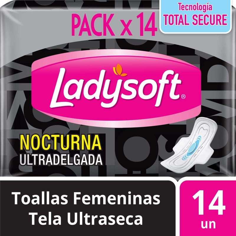 TOALLA FEM NOCTUR LADYSOFT ULTRADELGADA TELA ULTRASECA 14UN - 2