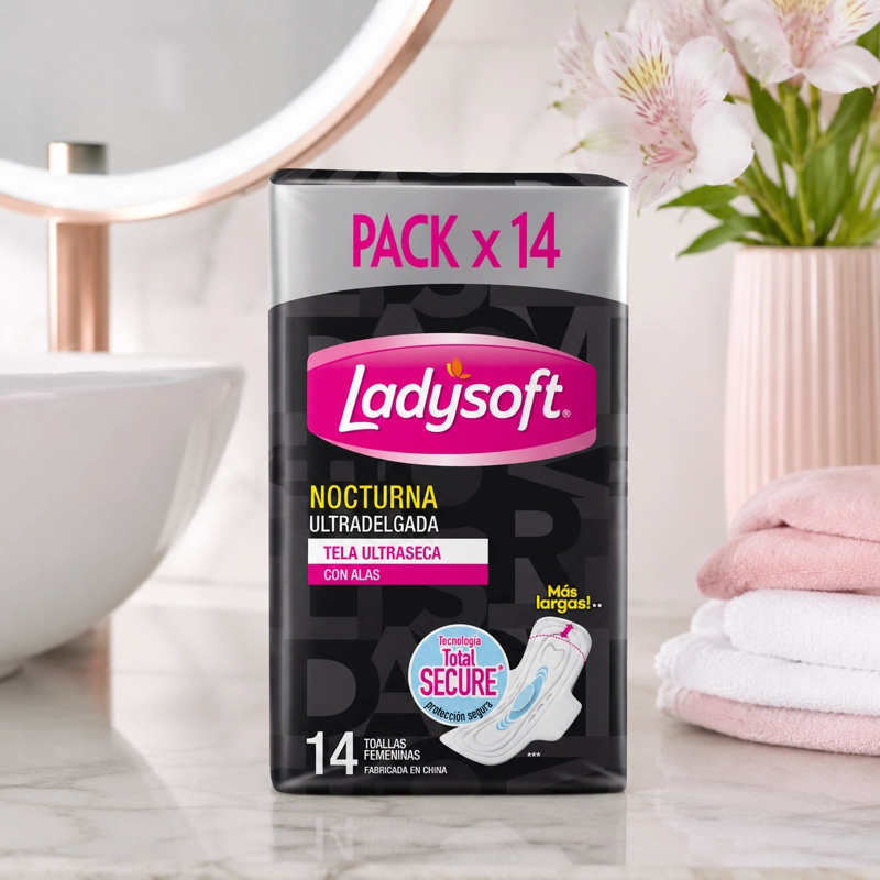 TOALLA FEM NOCTUR LADYSOFT ULTRADELGADA TELA ULTRASECA 14UN - 3