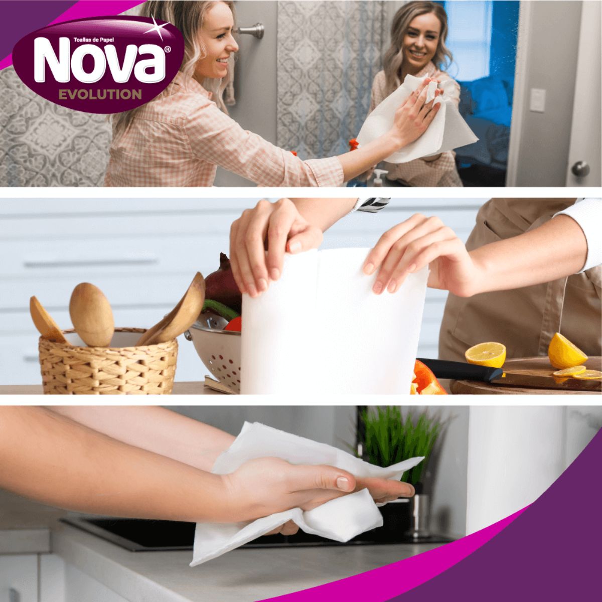 TOALLA DE PAPEL NOVA EVOLUTION ABSORB ROLLO 3 UN 14 MT - 4