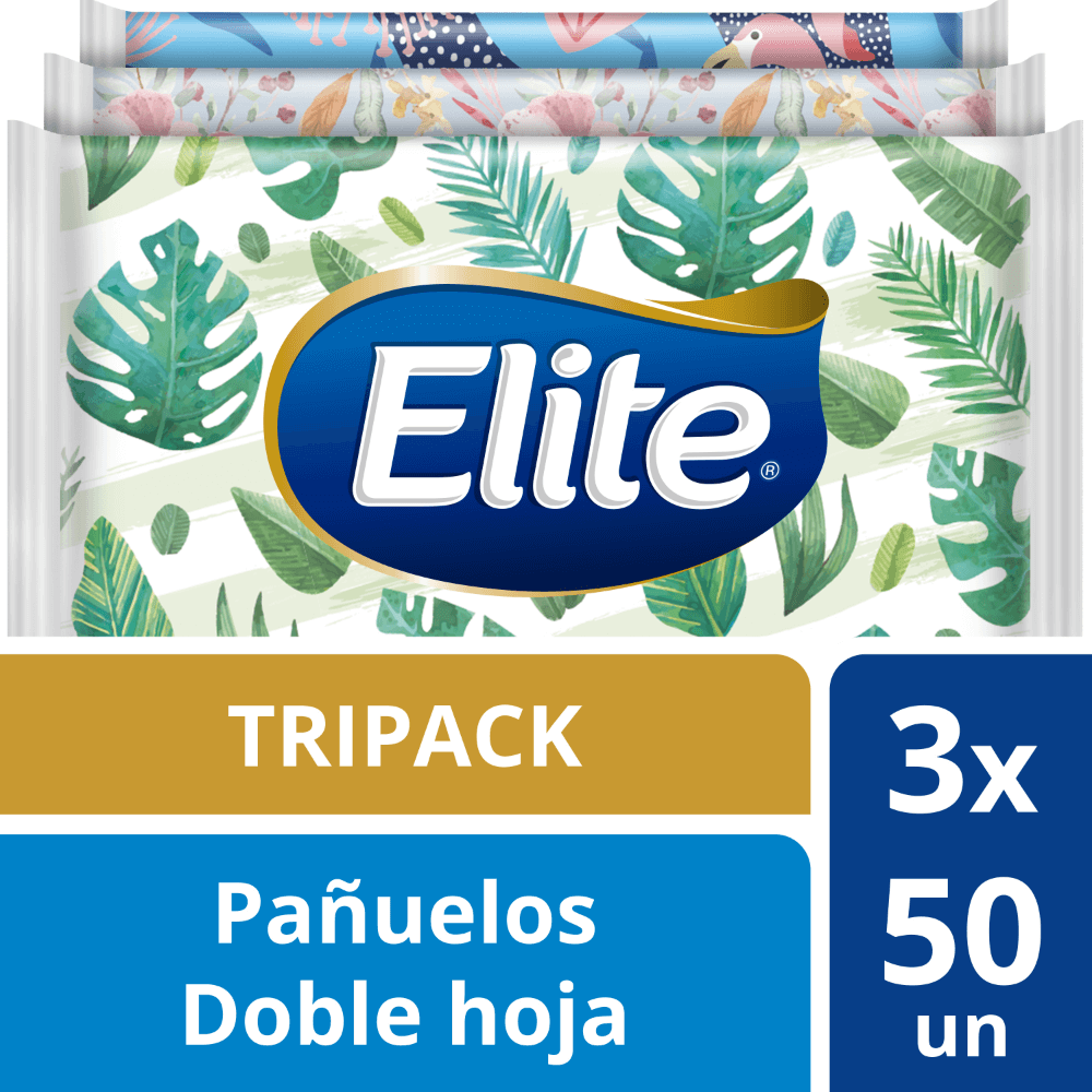 PACK 3 PAÑUELOS FACIALES ELITE TODA OCASIÓN 50 UN - 1