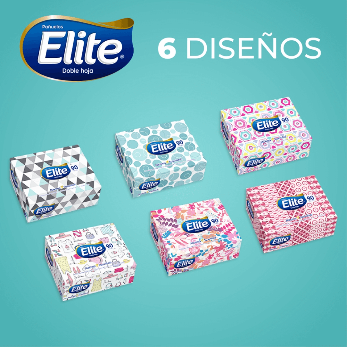 PAÑUELOS FACIALES ELITE DISEÑO 3 PAQ 90 UN - 4