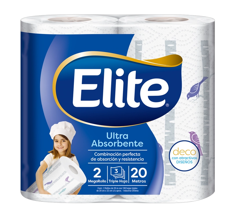 TOALLA DE PAPEL ELITE DECO MAXI ROLLO 2 UN 20 MT - 1