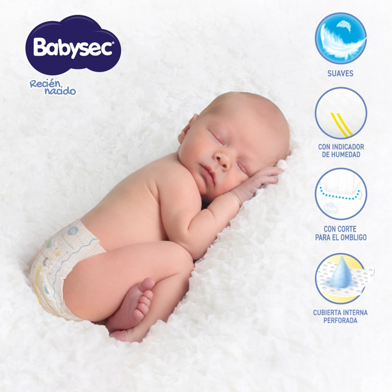 3 PAQUETES PAÑALES BABYSEC RECIEN NACIDO 102 UN - 4