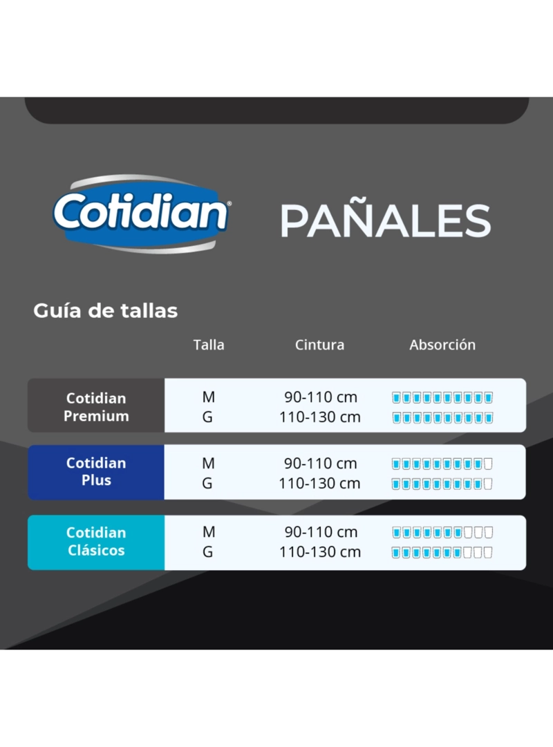 3 PAQUETES PAÑALES DE ADULTO COTIDIAN PREMIUM 60 UN TALLA M - 5