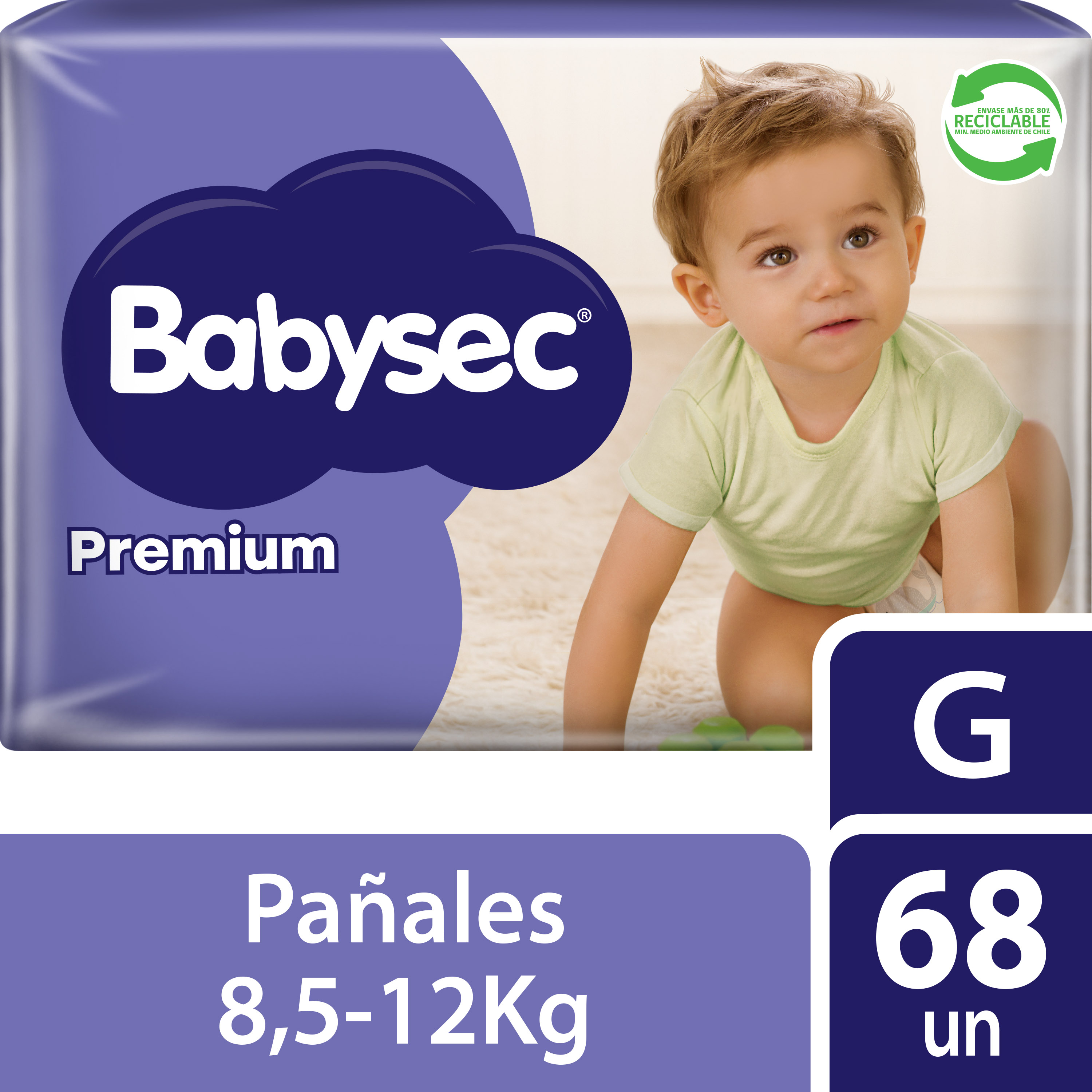 PAÑALES BABYSEC PREMIUM FLEXIPROTECT DE BEBÉ 68 UND G - 1