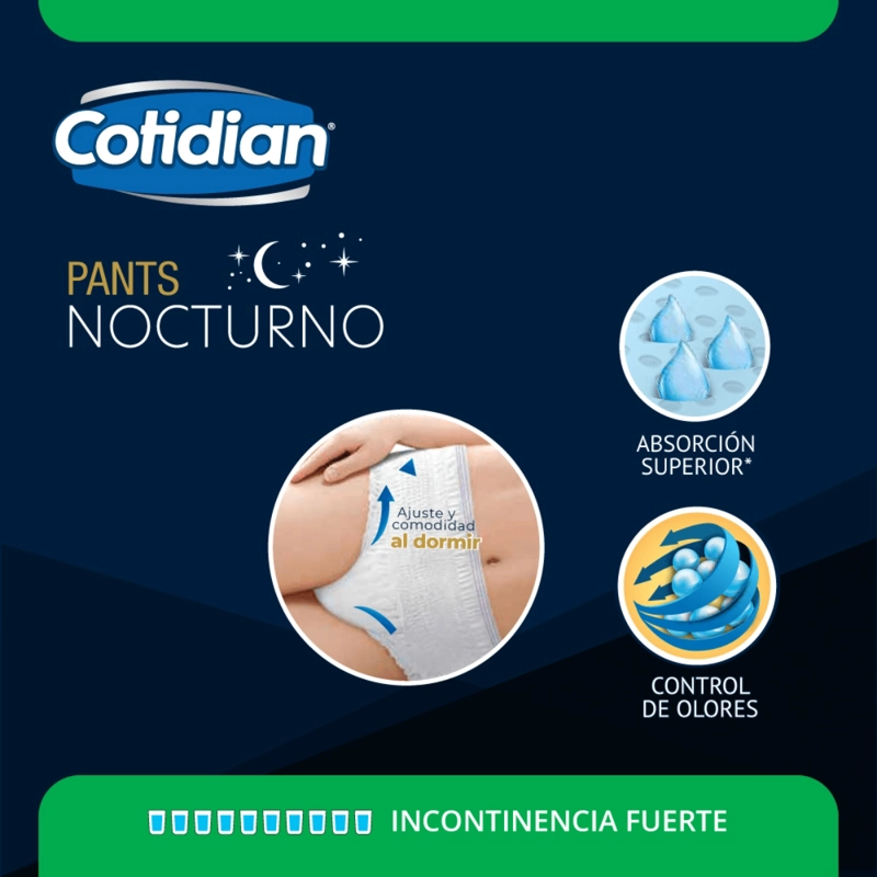 PANTS NOCTURNOS COTIDIAN INCONTINENCIA FUERTE 8 UN G/XG - 3