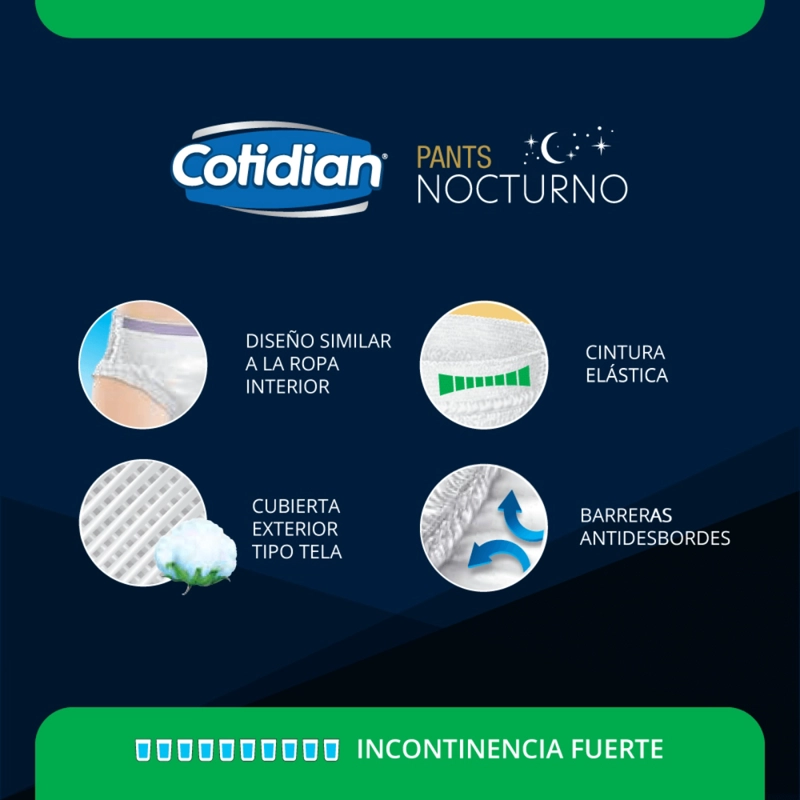 PANTS NOCTURNOS COTIDIAN INCONTINENCIA FUERTE 8 UN G/XG - 4