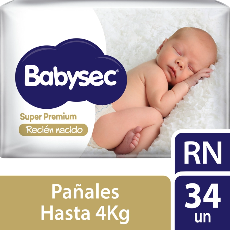 PAÑALES DE BEBE  BABYSEC RECIEN NACIDO ULTRASUAVE 34 UN RN - 1