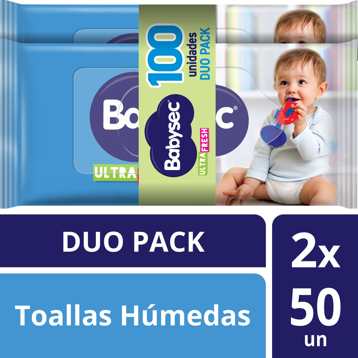 TOALLITAS HUMEDAS BABYSEC ULTRA PACK 100 UN - 1