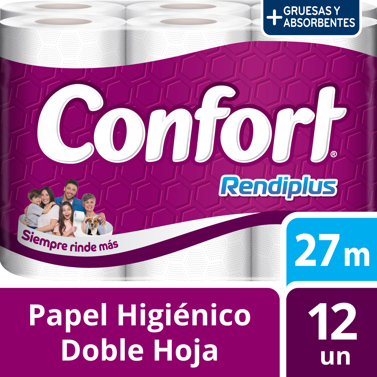 PAPEL HIGIENICO CONFORT DH RENDIPLUS 27MT X 12 - 1