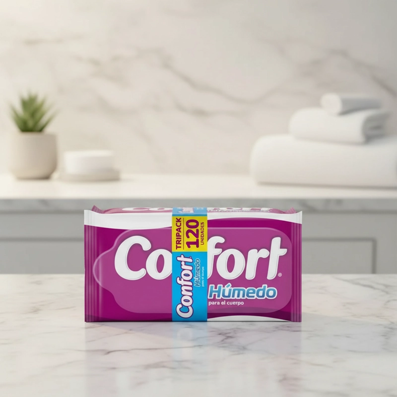 PAPEL HIGIENICO HUMEDO CONFORT TRIPACK X 40UN - 3
