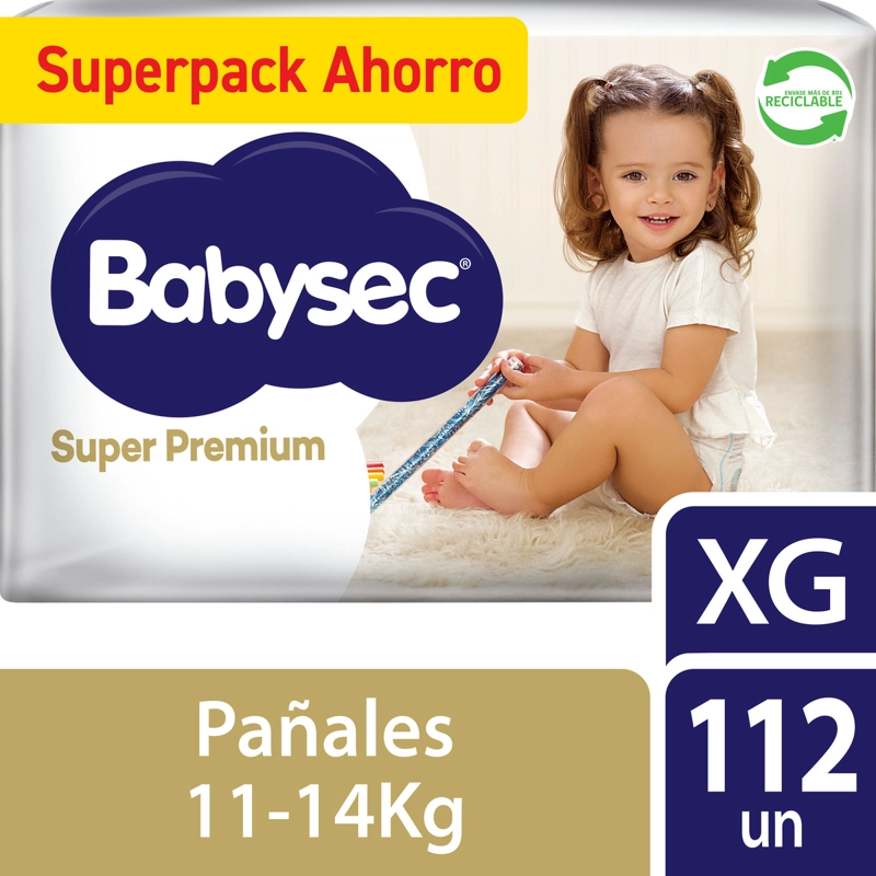 PAÑAL BABYSEC SUPER PREMIUM XG 112UN - 1