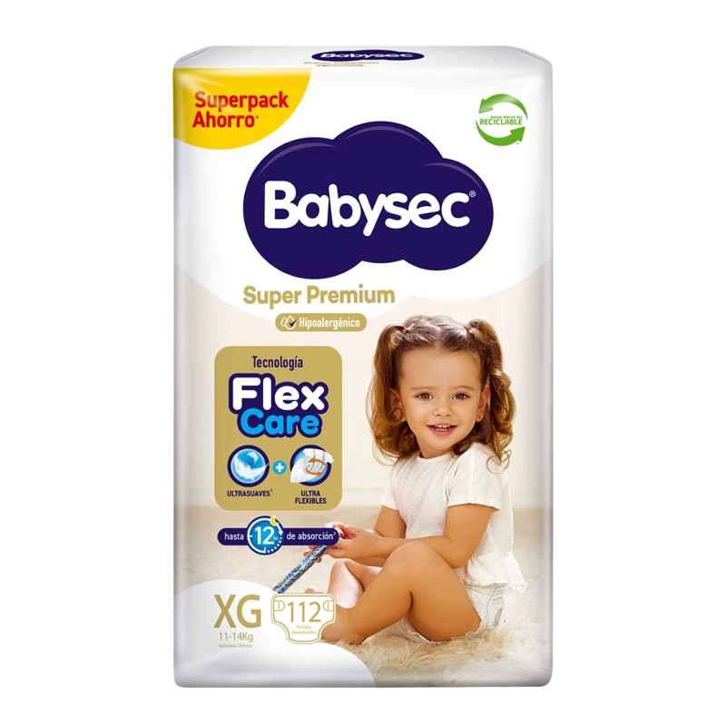 PAÑAL BABYSEC SUPER PREMIUM XG 112UN - 2