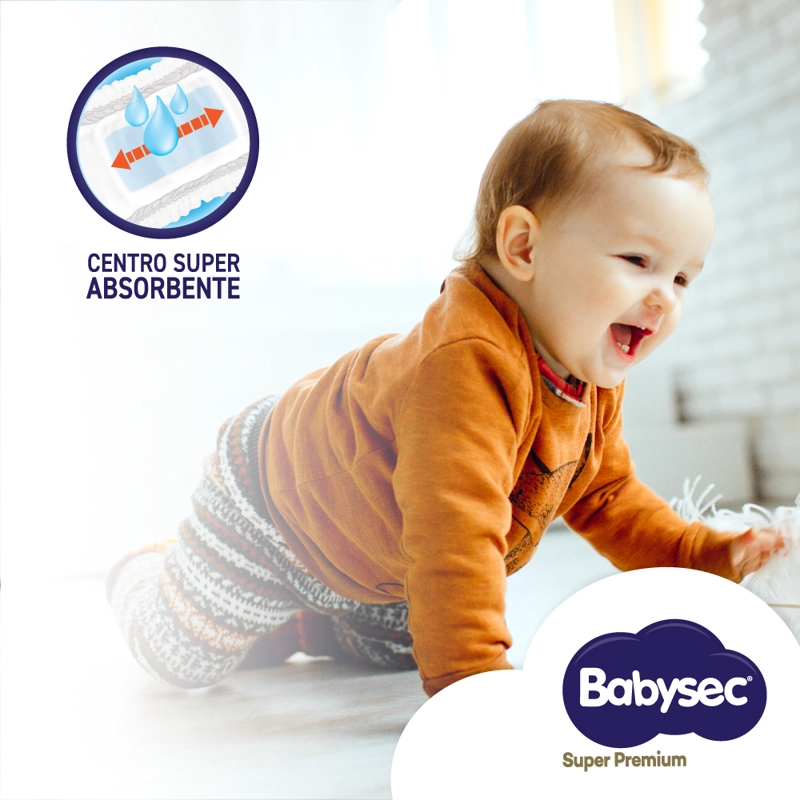 PAÑALES BEBE  BABYSEC SUPER PREMIUM CUIDADO TOTAL 54 UN XXG - 7