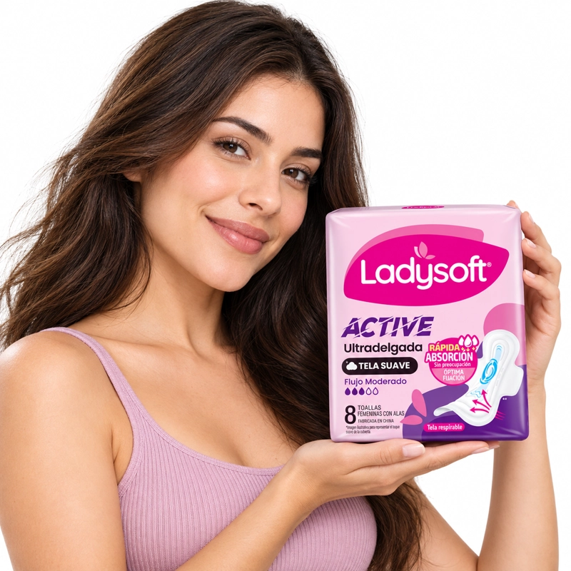 TOALLA FEMENINA LADYSOFT SPORT ULTRADELGADA TELA SUAVE 8 UN - 2