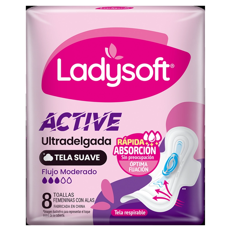 TOALLA FEMENINA LADYSOFT SPORT ULTRADELGADA TELA SUAVE 8 UN - 3