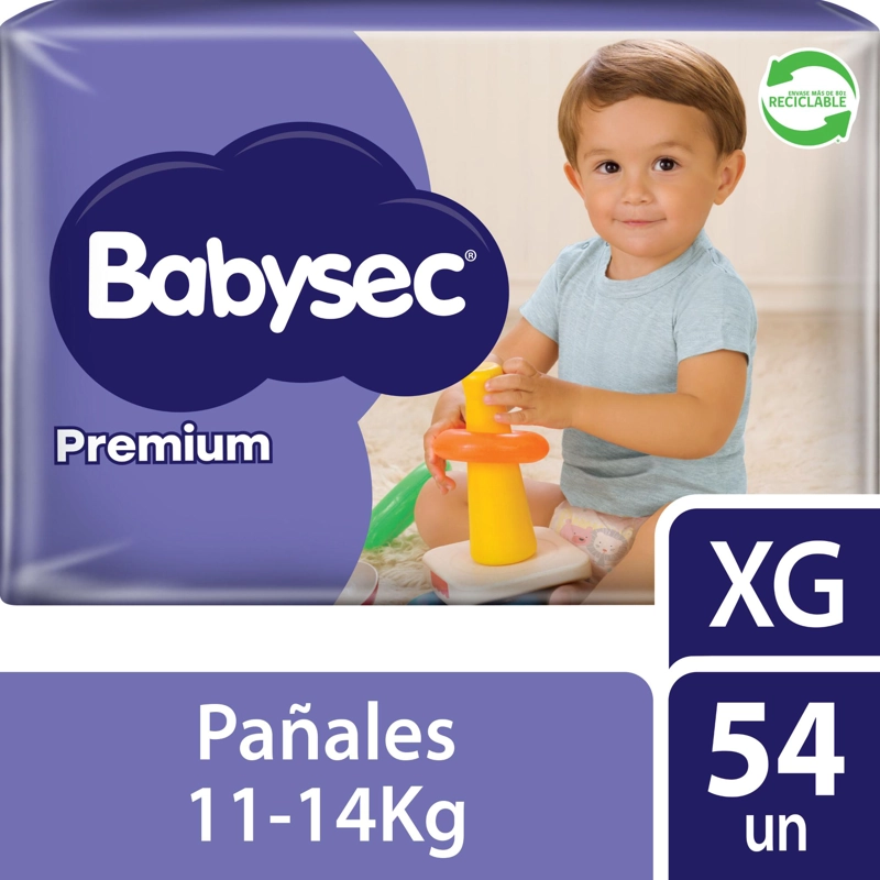 PAÑALES DE BEBE  BABYSEC PREMIUM CUIDADO TOTAL 54UN XG - 1