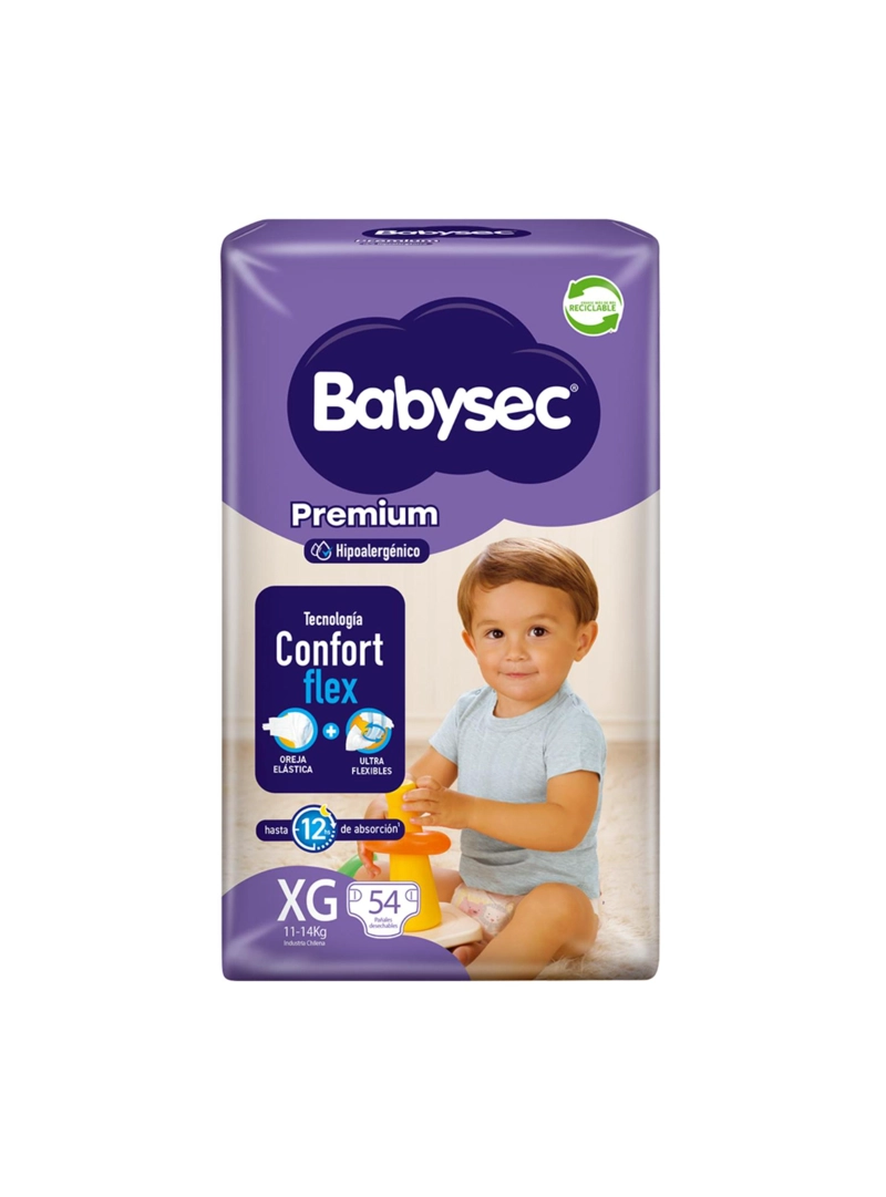 PAÑALES DE BEBE  BABYSEC PREMIUM CUIDADO TOTAL 54UN XG - 2