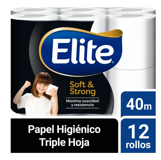 PAPEL HIGIE NICO ELITE TRIPLE HOJA SOFT & STRONG 12 UN 40 MT - 1