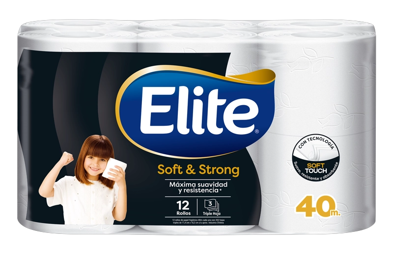 PAPEL HIGIE NICO ELITE TRIPLE HOJA SOFT & STRONG 12 UN 40 MT - 2
