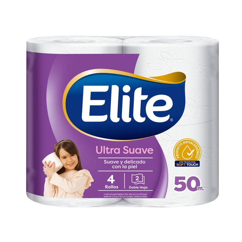 PAPEL HIGIE NICO ELITE DOBLE HOJA ULTRA 4 UN 50 MT - 2