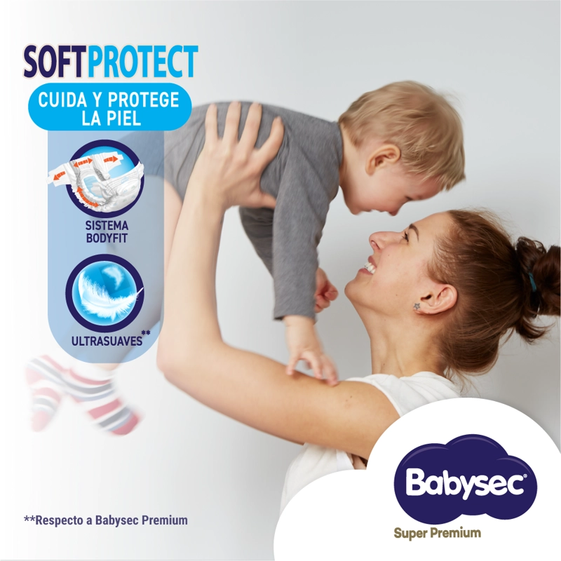 PAÑALES DE BEBE  BABYSEC SUPER PREMIUM CUIDADO TOTAL 40 UN P - 4