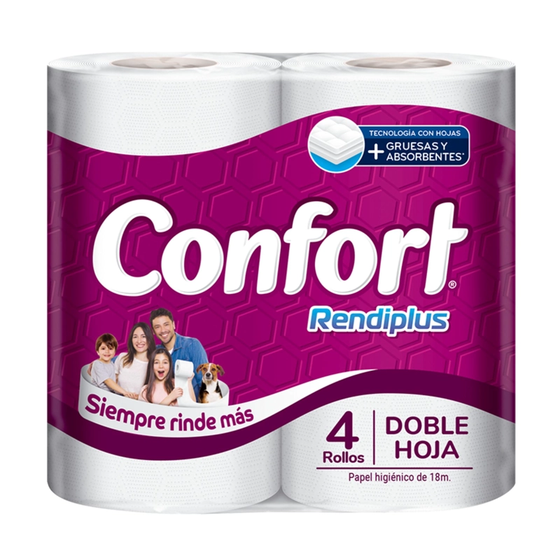 PAPEL HIGIENICO CONFORT RENDIPLUS DOBLE HOJA 4UN X 18M - 2