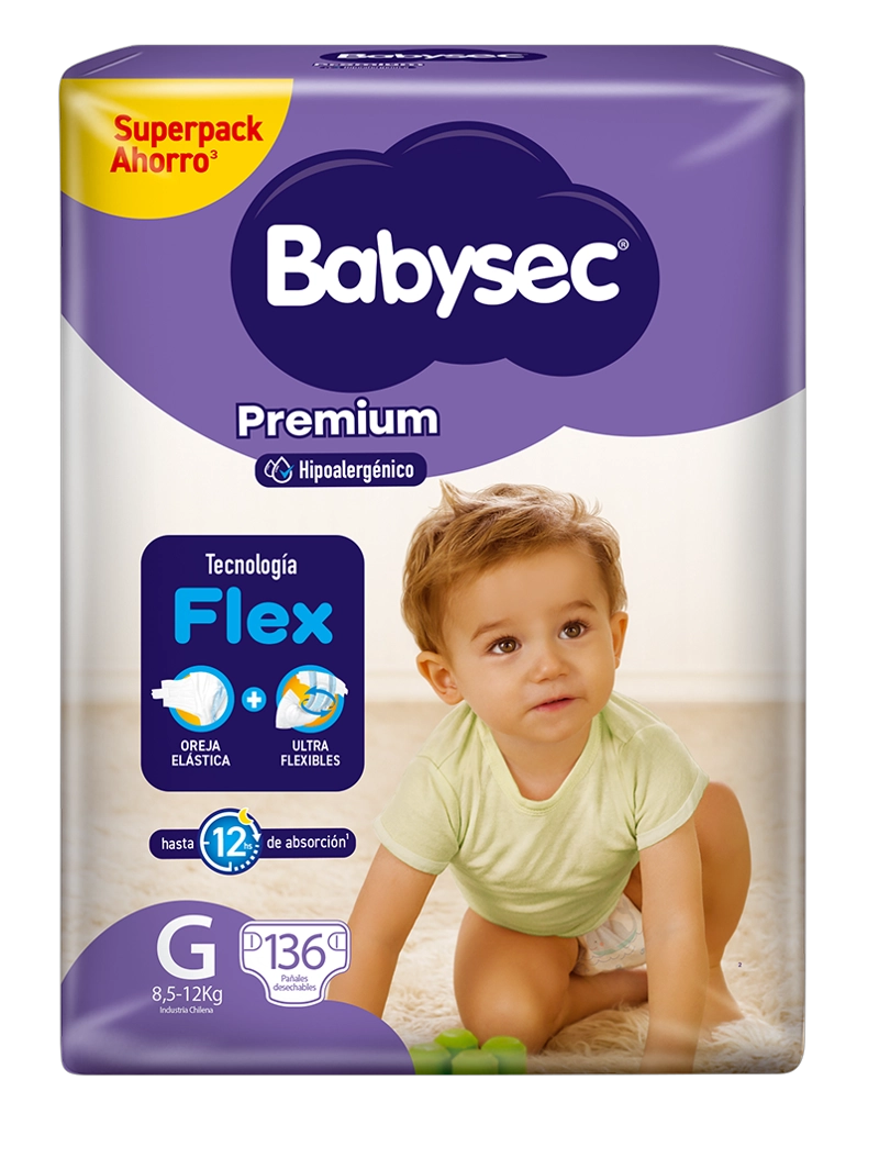 PAÑALES DE BEBE  BABYSEC PREMIUM TALLA G X136 - 2