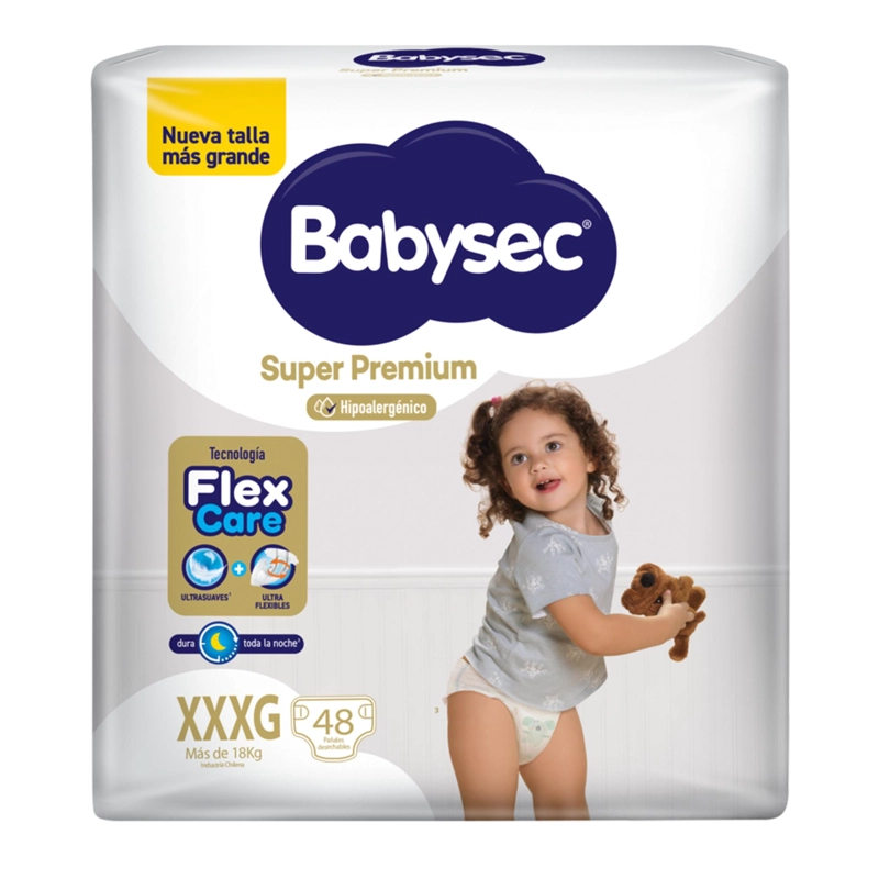 PAÑAL DE BEBE  BABYSEC SUPER PREMIUM  XXXG 48UN - 1