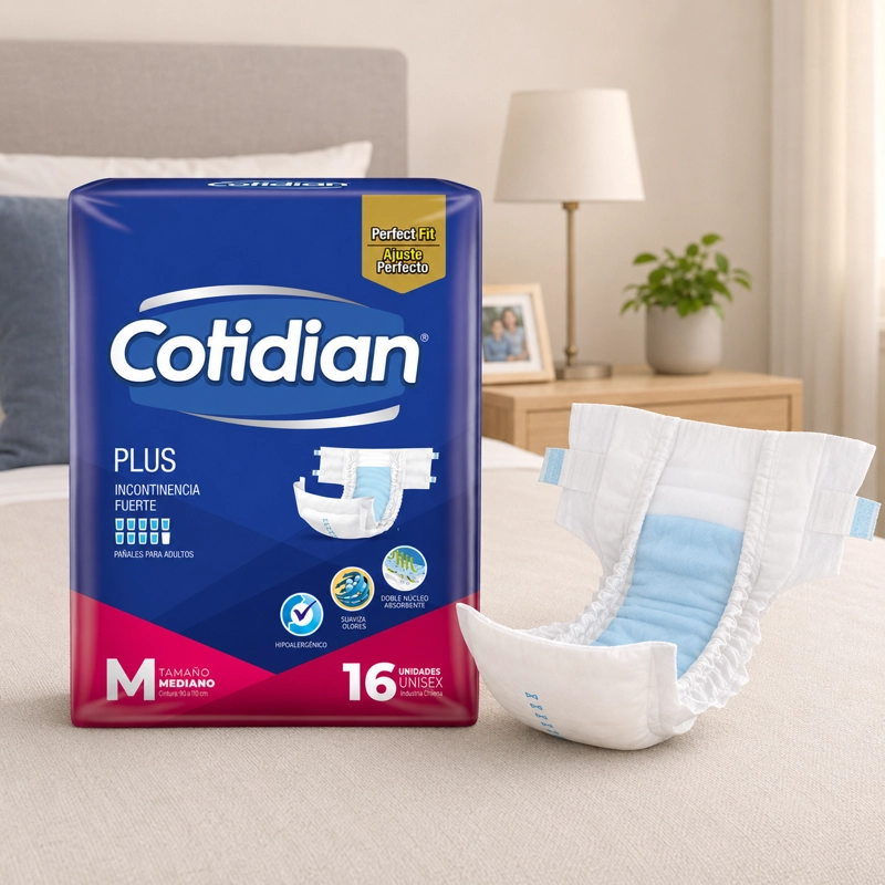 PAÑALES DE ADULTO COTIDIAN PLUS INCONTINENCIA FUERTE 16 UN M - 3