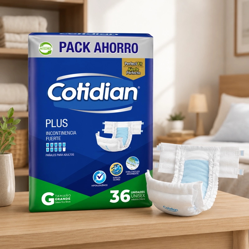 PAÑAL DE ADULTO COTIDIAN PLUS INCONTINENCIA FUERTE 36 UN G - 3
