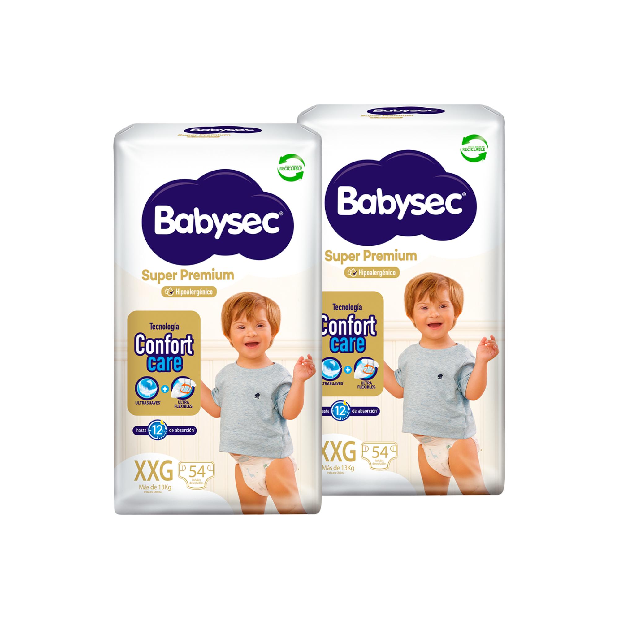 2 PAQUETES PAÑALES DE BEBE  BABYSEC SUPER PREMIUM 108 UN XXG - 2