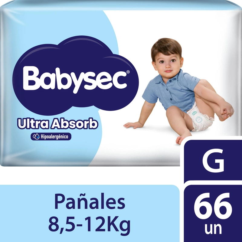 PAÑAL DE BEBE  BABYSEC ULTRA ABSORB G 66UN - 1