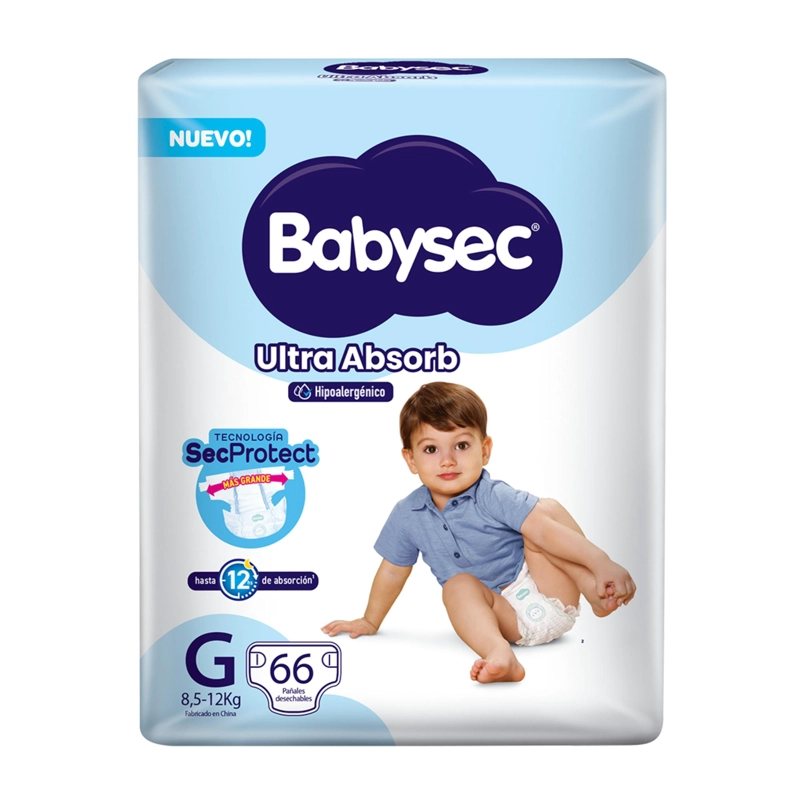 PAÑAL DE BEBE  BABYSEC ULTRA ABSORB G 66UN - 2