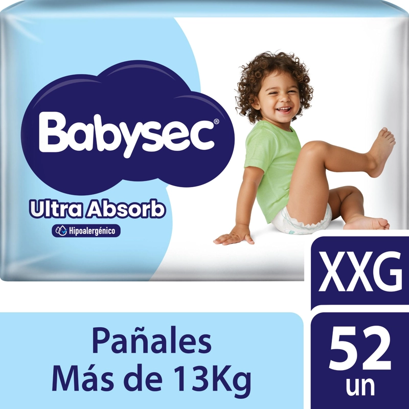 PAÑAL DE BEBE  BABYSEC ULTRA ABSORB XXG 52UN - 1