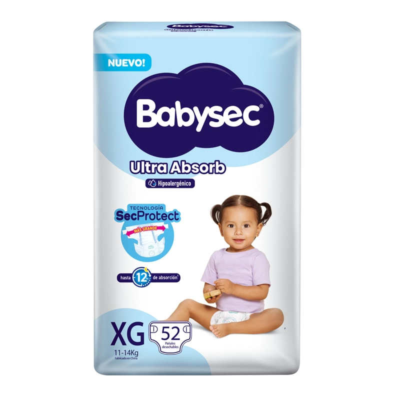 PAÑAL DE BEBE  BABYSEC ULTRA ABSORB XG 52UN - 2