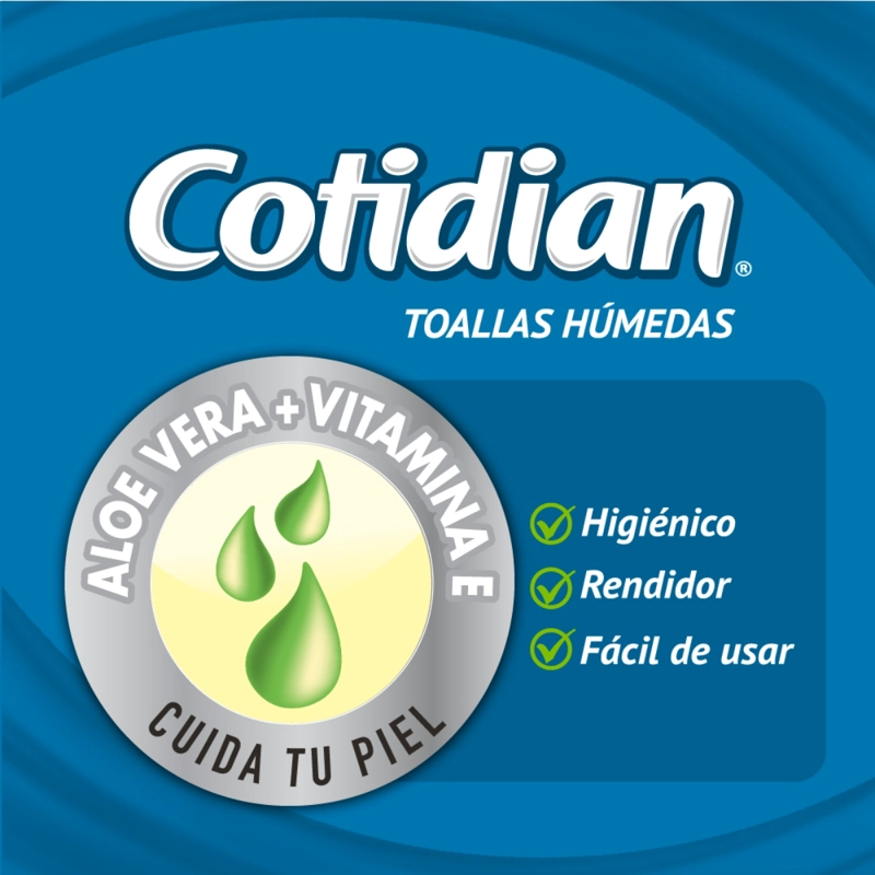 TOALLITAS HUMEDAS COTIDIAN ALOE VERA & VITAMINA E - 4