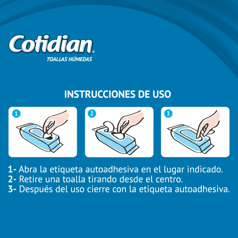 TOALLITAS HUMEDAS COTIDIAN ALOE VERA & VITAMINA E - 6