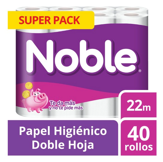 PAPEL HIGIE NICO NOBLE DOBLE HOJA 40 UN 22 MT - 4