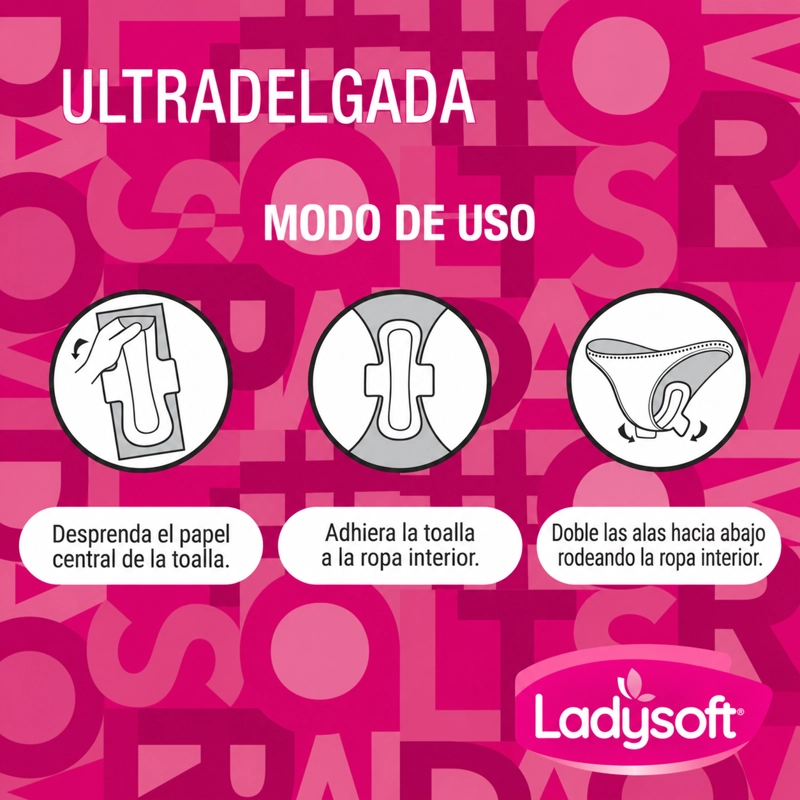 TOALLA FEMENINA LADYSOFT ULTRADELGADA TELA ULTRASECA 24U - 4