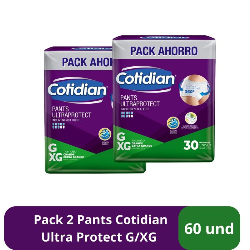 PACK 2 PANTS COTIDIAN ULTRA PROTECT G/XG 60UN - 2